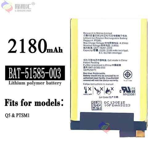 Batterie De Remplacement,Convient Pour La Batterie Blackberry Q5 Grande Capacité Bat-51585-003/Ptsm1