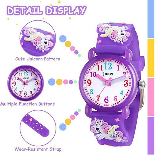 Montre Enfant,12 Heures Mouvement À Quartz Montre Pour Enfants Fille, Cadeau Fille Garçon 4 5 6 7 8 9 10 Ans