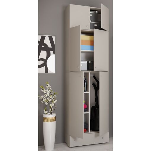 VCM Armoire à balais en bois Aspirateur Armoire de nettoyage Armoir...