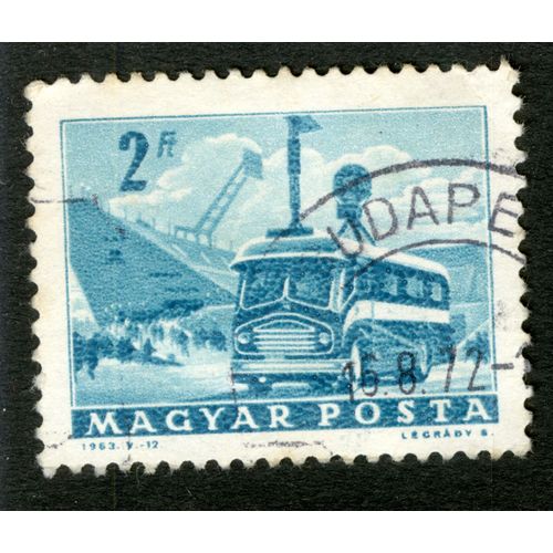 Timbre Oblitéré Magyar Posta, 2 Ft, 1963, Autobus