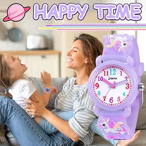 Montre Enfant Garcon Fille Montre Enfant Fille Pour 3-10 Ans, Montre Enfant En Silicone/Nylon De Dessin Animé, 3atm Mouvement À Quartz