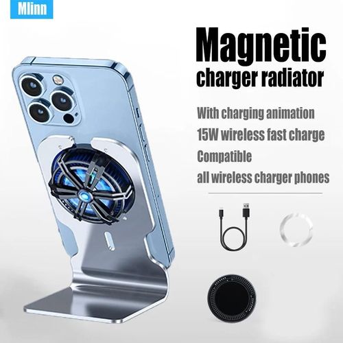 Charger And Holder - Refroidisseur De Téléphone Magnétique, Chargeur Sans Fil 15w, Ventilateur De Refroidissement Pour Iphone 13 12 Samsung