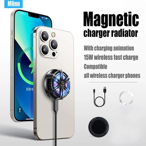 Black 15w Wireless - Refroidisseur De Téléphone Magnétique, Chargeur Sans Fil 15w, Ventilateur De Refroidissement Pour Iphone 13 12 Samsung