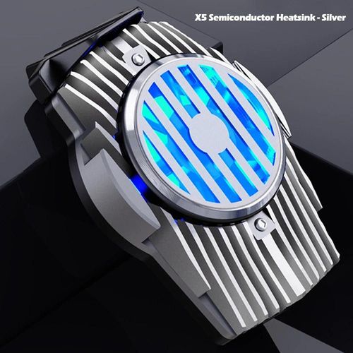 X5 silver - Refroidisseur universel de téléphone portable, Mini ventilateur de ligne lnsert, dissipateur thermique pour appel de jeu Turbo Hurricane pour IPhone/Samsung/Xiaomi
