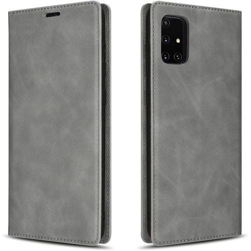 Coque Pour Samsung Galaxy A52/A52s 5g, Coque En Cuir Premium Slim Avec Fente Pour Carte Kickstand Flip Cover Compatible Avec Samsung Galaxy A52/A52s 5g - Gris