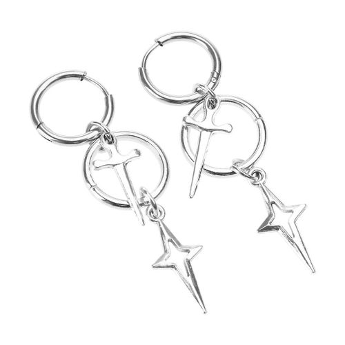 Cross Star Boucles D¿Oreilles Simple Mode Coréenne Boucles D¿Oreilles Boucles D¿Oreilles Tendance Bijoux