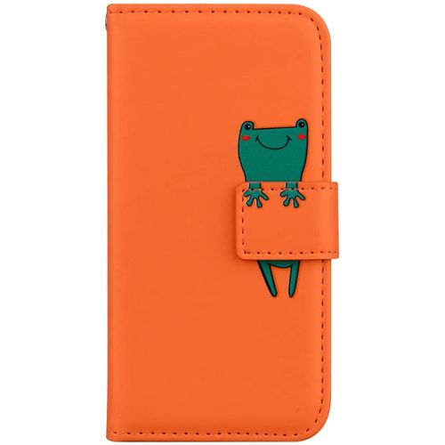 Coque Samsung Note10 Lite Etui Mignon Animaux Motif Portefeuille Etui Coque Portefeuille Magnetique Samsung Galaxy Note10 Lite Antichoc Clapet Protection Carte Housse Cuir Grenouille Orange