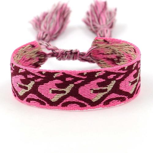 Bracelet De Personnalité Ethnique En Tissu Tressé Pour Femme, Bijoux À La Mode Fait À La Main, Réglable, Style Bohème, Gland