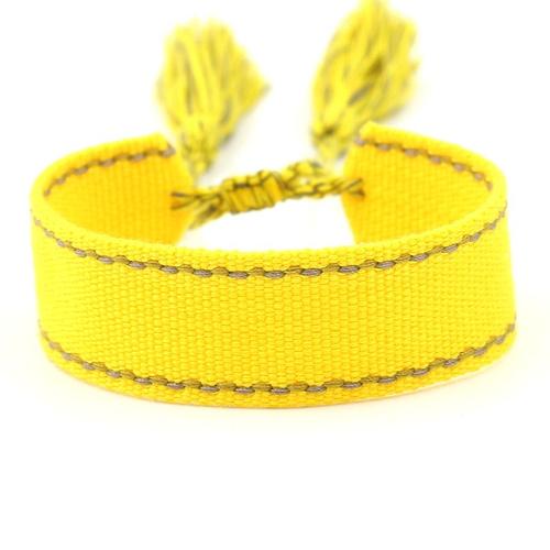 Bracelet De Personnalité Ethnique En Tissu Tressé Pour Femme, Bijoux À La Mode Fait À La Main, Réglable, Style Bohème, Gland