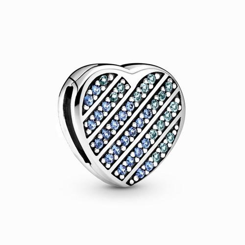 Bleu 20 - 19cm - Bracelet De Réflexion En Zircon, Breloques Pandora S925, Couleur Argent, Perles À Clip, Bricolage, Cadeaux Pour Femmes