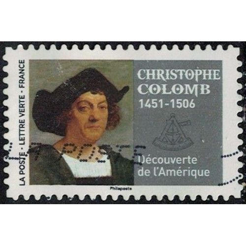 France 2022 Oblitéré Used Grands Voyageurs Christophe Colomb Découverte De L'amérique Y&t Fr 2117 Su
