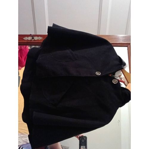 Poncho À Capuche Noir 8 Ans Fabriqué En Italie Vintage Années 90.