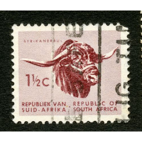 Timbre Oblitéré Republic Of South Africa, Afrikanerbul, 1 Et Demi C