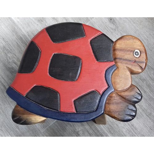 Tabouret En Bois Massif "Tortue" Très Solide