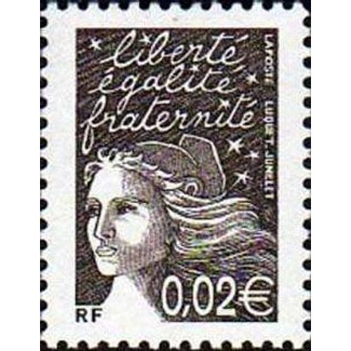Timbre France 2002 Oblitéré - Marianne De Luquet 0,02 € Brun - Yt3444