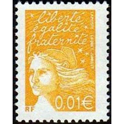 Timbre France 2002 Oblitéré - Marianne De Luquet 0,01 € Jaune - Yt3443