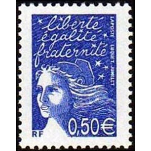 Timbre France 2002 Oblitéré - Marianne De Luquet 0,50 € Bleu Outremer - Yt3449