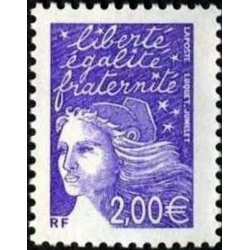 Timbre France 2002 Oblitéré -Marianne De Luquet 2 € Violet-Rouge - Yt3457