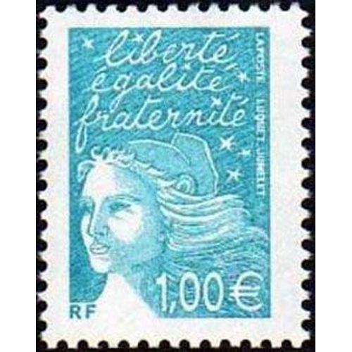 Timbre France 2002 Oblitéré - Marianne De Luquet 1 € Turquoise - Yt3455