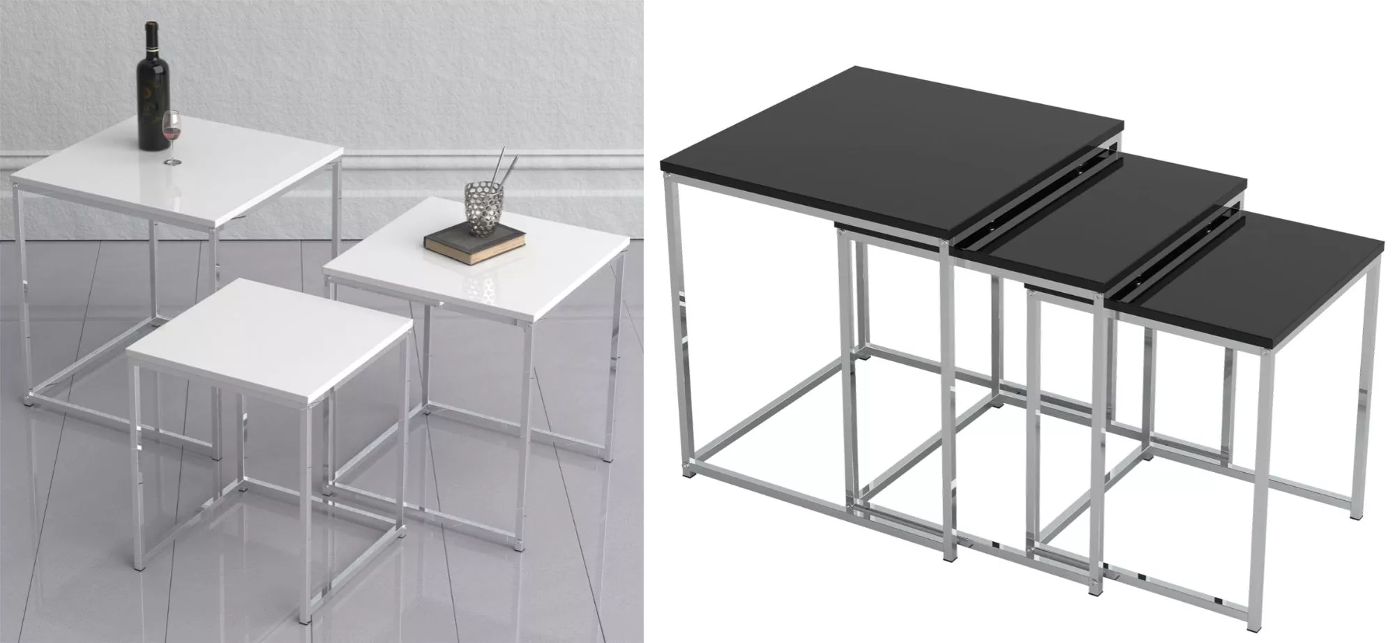 VCM Lot de 3 tables d'appoint Table basse Table de salon Table bass...