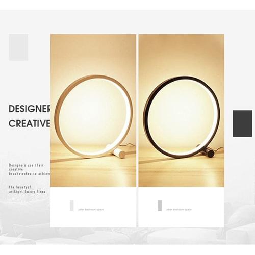 25CM circulaire LED chambre lampe de table dimmable ronde décorative  veilleuse tactile sensible lampe de bureau pour salle d'étude chevet salon  