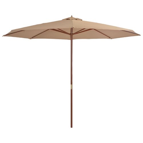 Parasol Avec Mât En Bois 350 Cm Taupe Helloshop26 02_0008129