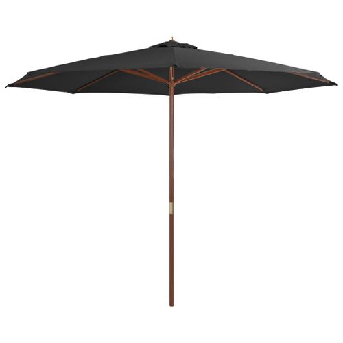Parasol Avec Mât En Bois 350 Cm Anthracite Helloshop26 02_0008126