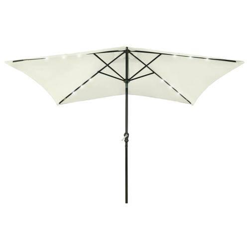 Parasol Avec Led Et Mât En Acier Sable 2 X 3 M Helloshop26 02_0008070