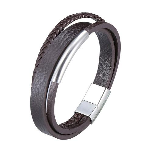 Comme Le Montre L'image - Porter Longueur 175mm - Bracelet En Cuir Rouge Pour Hommes Et Femmes, Prix De Gros, Breloque À La Main, Bijoux Multicouches, Cadeau Fait À La Main, Bb1076