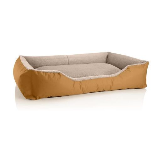 Lit Pour Chien Beddog Teddy,Canapé,Coussin, Panier Corbeille Lavable Avec Bordure [Xxl Env. 120x85cm, Golden-Sand (Or/Beige)]
