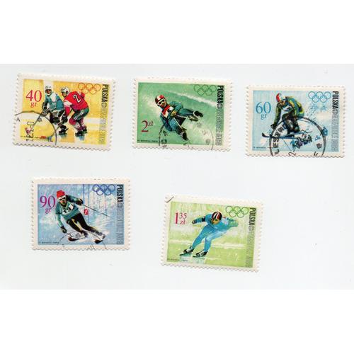 Pologne- Lot De 5 Timbres Oblitérés- Jeux Olympiques De 1968