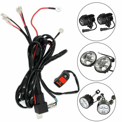 Harnais de câblage de phare antibrouillard pour moto, interrupteur de  relais de phare LED, accessoire de remplacement de câble de projecteur