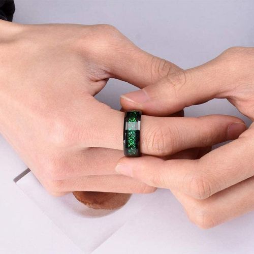 Bague Dragon En Acier Inoxydable Pour Homme, Bijoux Quotidiens, Simple, À La Mode, Vert