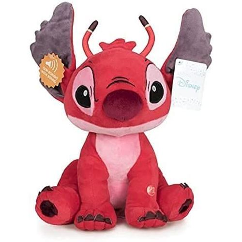 Toontechnology Lilo&stitch - Peluches Stich - Angel - Leroy Rouge Avec Son 11'41"/20cm Qualité Super Soft (Rouge)