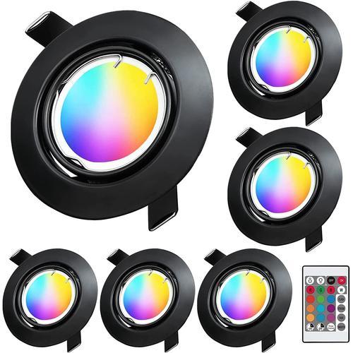 Spot LED Encastrable Dimmable Set de 4, RGB Couleur Changement