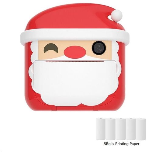 Rouleaux rouges 5 - Appareil Photo instantané pour enfants, 2.4 pouces, 1080P, vidéo numérique, avec papier imprimé, jouets, cadeau'anniversaire