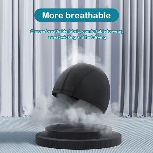 Bonnet De Bain Pour Hommes Et Femmes, Usage Général, En Tissu De Couleur Pure, Non Étanche, Non Serré, Noir Marine, Pour Adultes