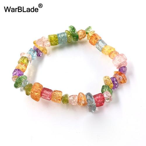 Pierre Éclatée Colorée - Bracelet En Pierres Précieuses Naturelles Pour Femmes, 10 Pièces, Quartz Irrégulier, Puce Extensible, Perles, Pépites, Améthyste, Cristal