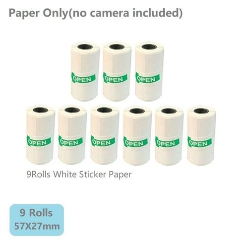 Papier d'autocollant 9rolls - Appareil photo instantané pour enfants, impression de photos, 1080P, appareil photo numérique, prolifération avec papier thermique, cadeau pour enfant, fille, garçon