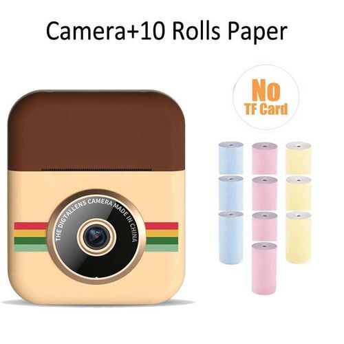 Caméra 10 papier - Appareil Photo Instantané Pour Enfants, Photo Numérique, Jouet Avec Papier, Pour Filles Et Garçons, Cadeau De Noël, Double Objectif, Enregistrement Vidéo Hd