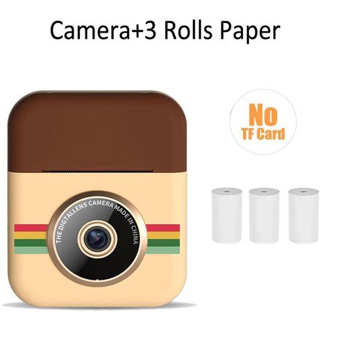 Caméra 3 rouleaux de papier - Appareil Photo Instantané Pour Enfants, Photo Numérique, Jouet Avec Papier, Pour Filles Et Garçons, Cadeau De Noël, Double Objectif, Enregistrement Vidéo Hd