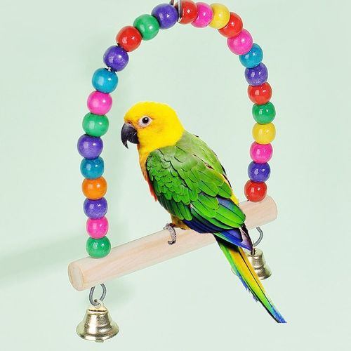 Ensemble De Jouets Pour Oiseaux, Balançoire, Formation À Mâcher, Hamac, Cage À Perroquets, Clochette, Perchoir, Avec Échelle, Fournitures Pour Animaux De Compagnie, 1 Pièce
