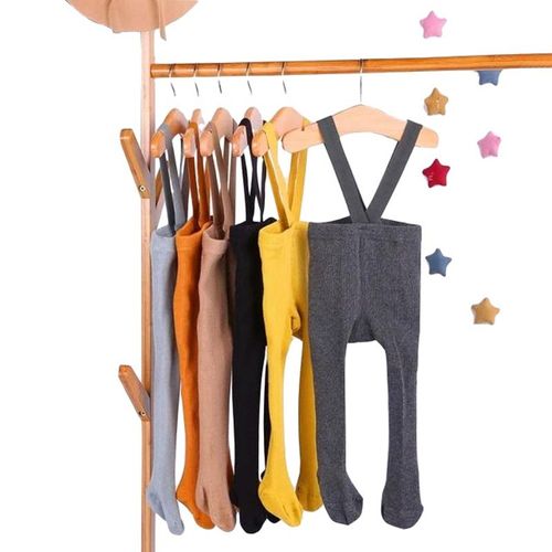 Collants Mignons À Bretelles Pour Enfant, Couleur Unie,Bas Respirants Style Salopette, Leggings Avec Jarretelles, Fille Ou Garçon, Bébé Ou Nouveau-Né, Taille Haute, Collection Printemps-Automne,