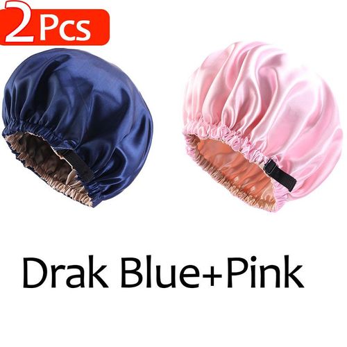 Bonnet De Nuit En Satin Pour Femmes, 2 Pièces/Ensemble, Long Bonnet De Nuit En Soie Avec Bandeau De Cravate, Bonnet Enveloppant Les Bords