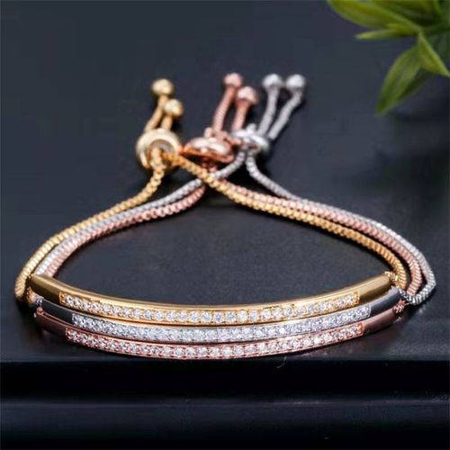 Bracelet Ajustable En Diamant, Multi-Couleurs, Or, Argent, Rose, Style Ins, Offre Spéciale