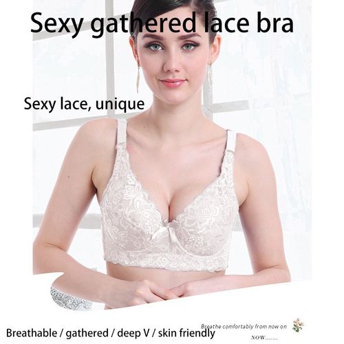 Soutien-Gorge Sexy En Dentelle, Bonnet En Coton Fin, Sans Anneau En Acier, Accessoire Confortable, Réglage De La Poitrine, Sous-Vêtements Pour Femmes