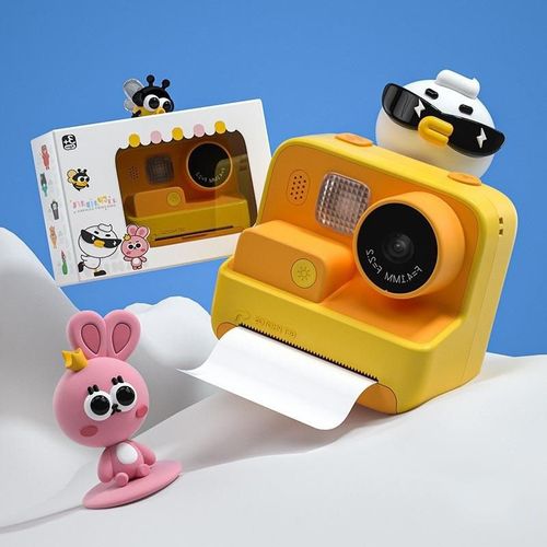16 GB - JAUNE - Appareil Photo numérique instantané pour enfants, 1080P, avec papier imprimé, cadeau'anniversaire pour filles et garçons