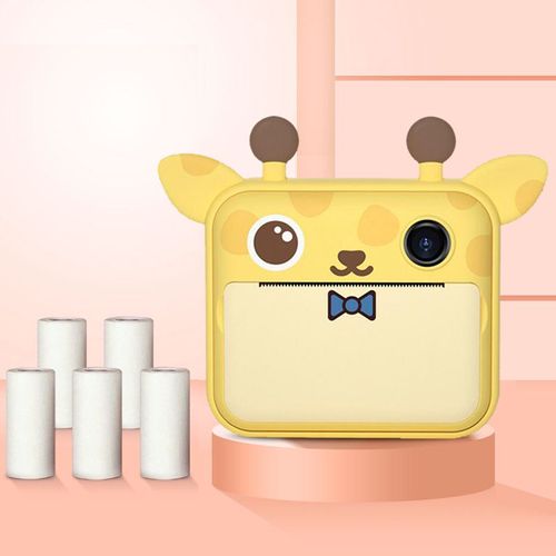 Jaune-5 rouleaux - Appareil Photo Numérique Instantané Pour Enfants, 1080p, Avec Papier Imprimé, Cadeau D'anniversaire Pour Filles Et Garçons