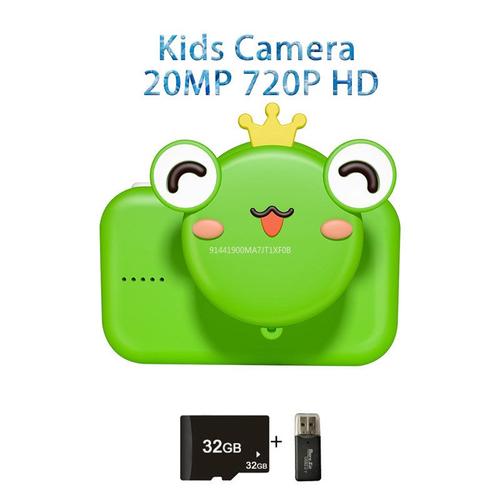 Ensemble de caméra de grenouille - Appareil photo numérique musical pour enfants, jouets 2 pouces, écran HD 20mp, vidéo 1080P, jouet éducatif créatif, cadeaux de noël, nouvelle collection