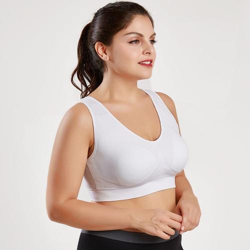 Soutien-Gorge De Sport Pour Femmes, Gilet De Course, Sous-Vêtement Rembourré, Haut Court De Yoga, Blanc, Taille Xl